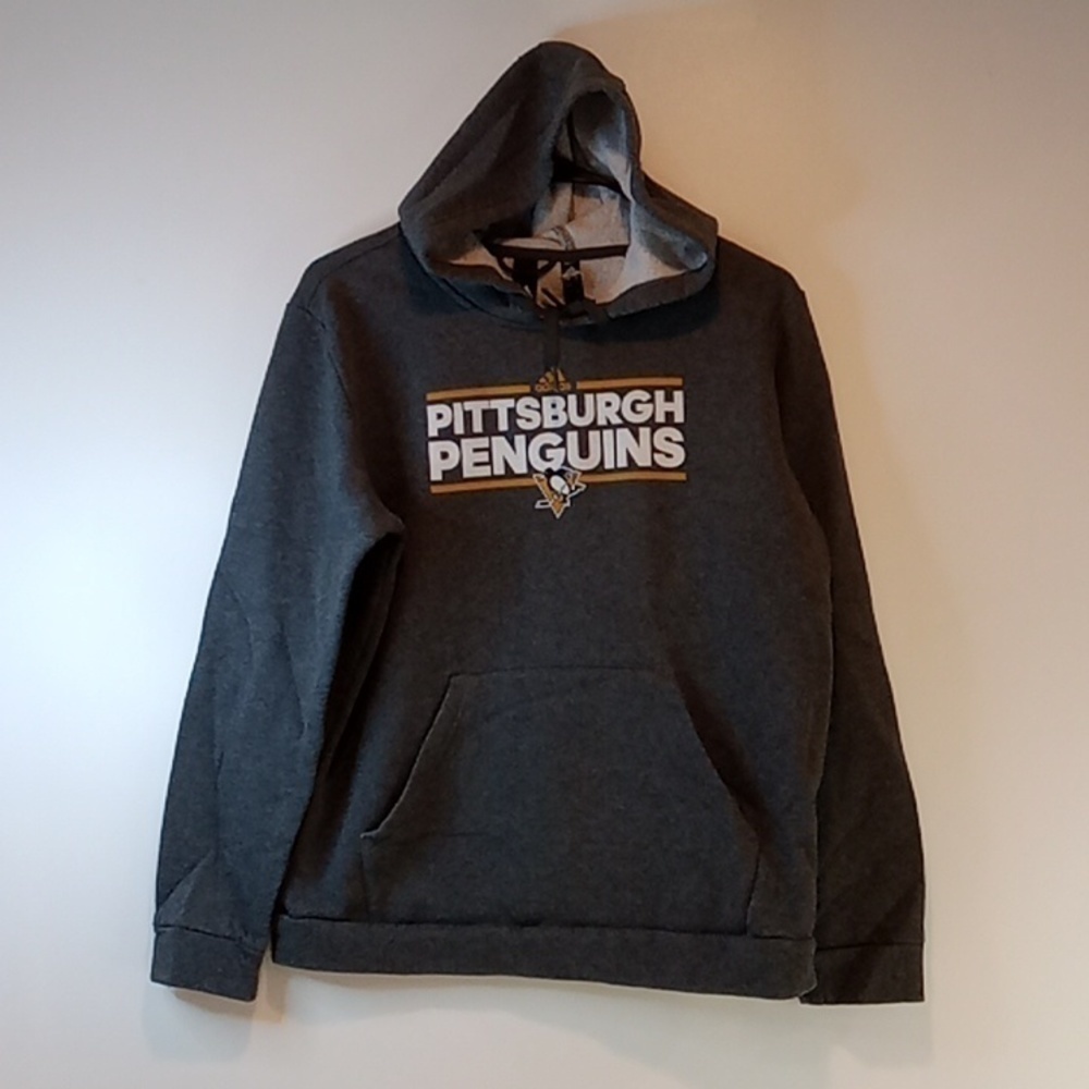 Adidas Pittsburgh Penguins Hoodie Pullover Sweatshirt Youth Sz 16-18 L EUC NICE!